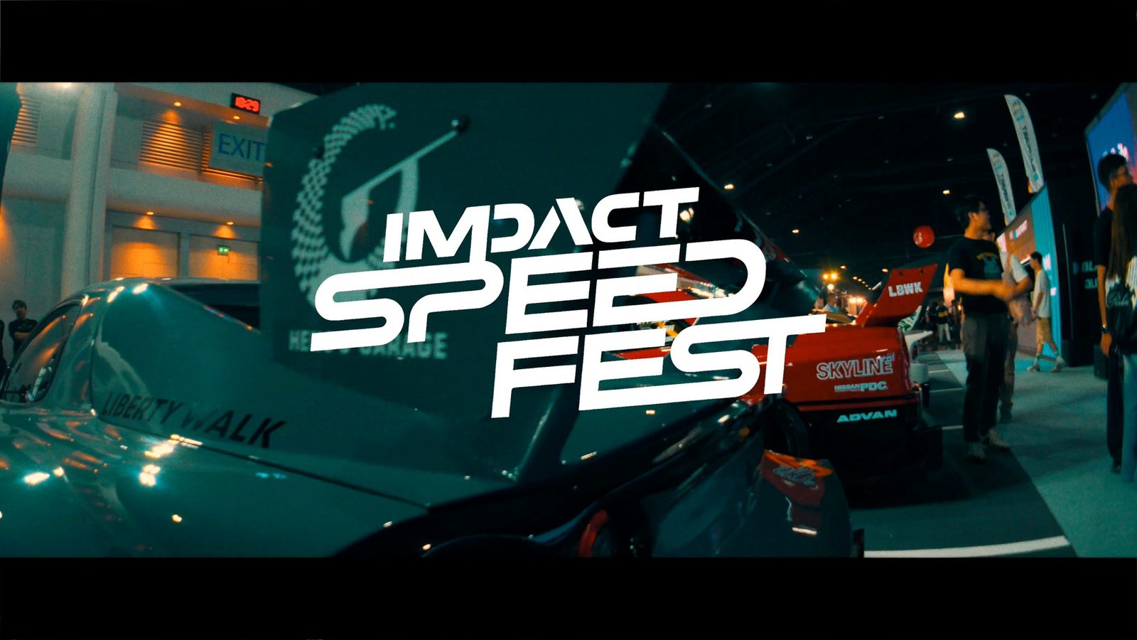 Impact Speedfest 2026 title card over show cars